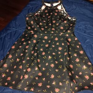 No Boundaries Black Floral Dress